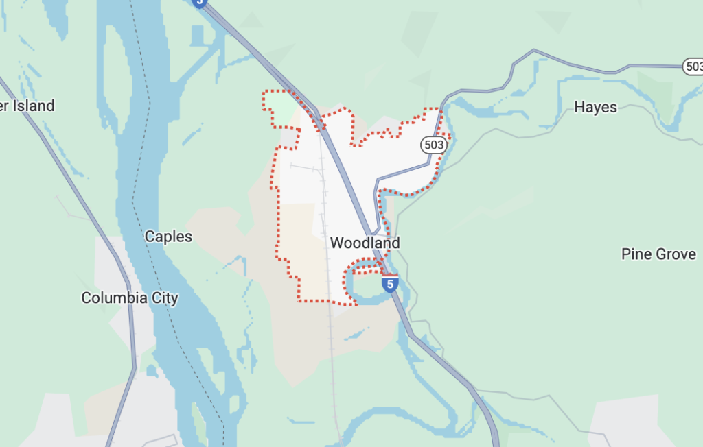 map of woodland wa