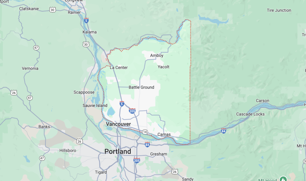 map of clark county wa